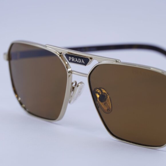 🕶️ New Prada PR58YS ZVN5Y1 Polarized Sunglasses - Pale Gold Frame - Picture 4 of 10